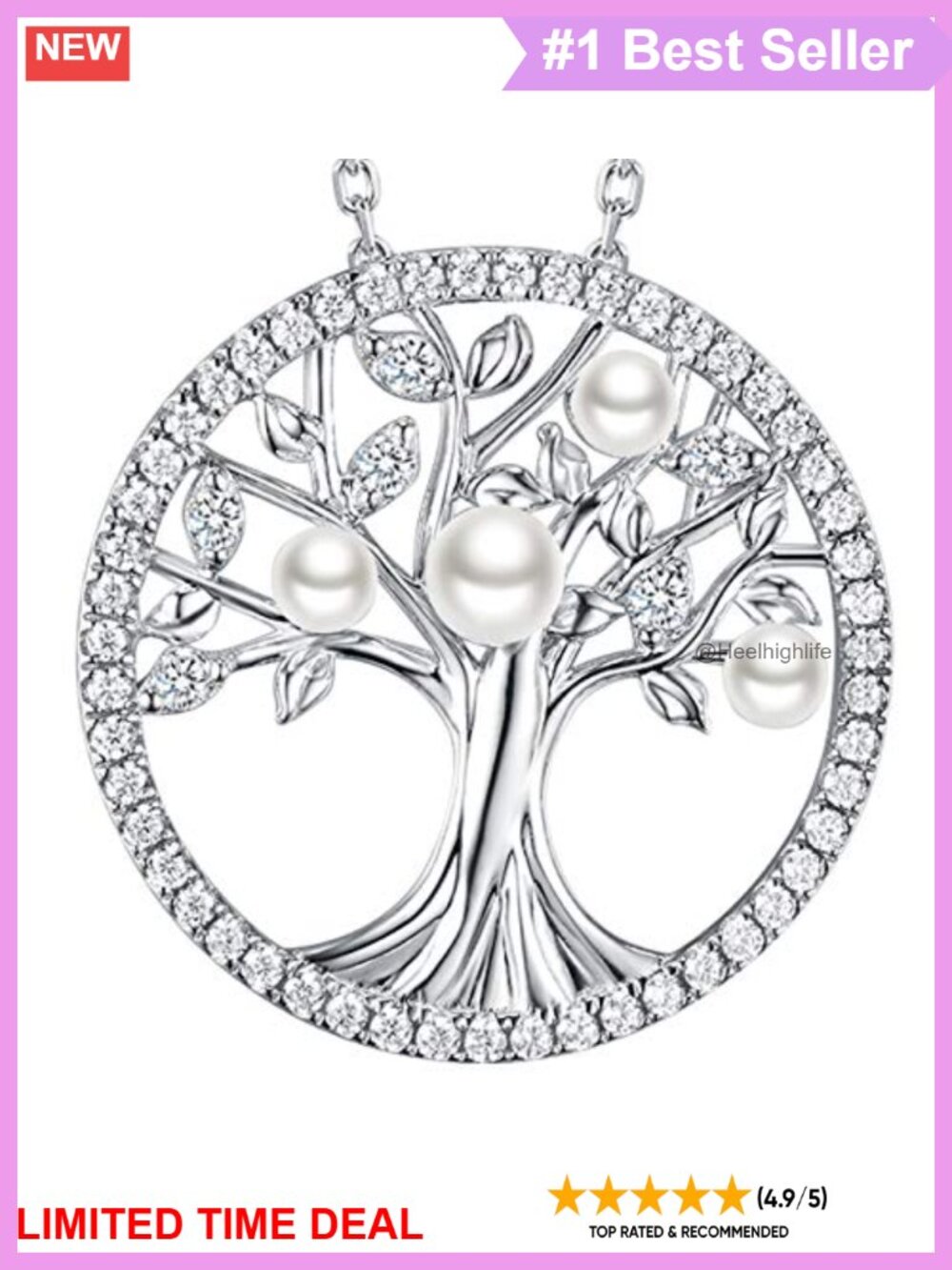 Tree of Life 925 Sterling Silver Pendant Necklace Adjustable 18-20" Gift for Her
